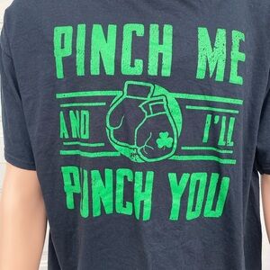 Black T-Shirt with Green Boxing Gloves Graphic